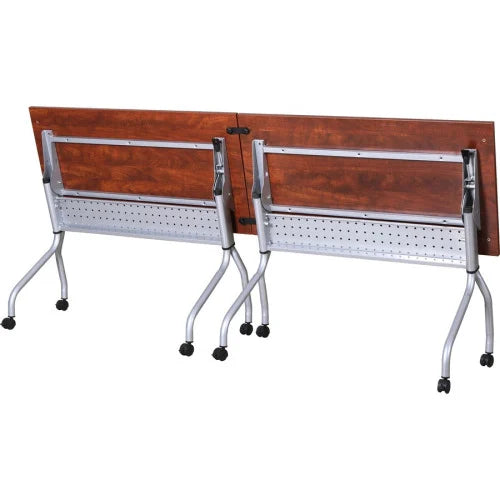 Lorell Flip Top Training Table Rectangle Top - Four Leg Base - 4 Legs - 23.60" Table Top Width x 60" Table Top Depth - 29.50" Height x 59" Width x 23.63" Depth - Training - Cherry - Nylon - Melamine Top Material - 1 Each (LLR60720)
