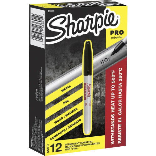 Sharpie Fine Point Industrial Marker Fine Marker Point - Black Ink - 1 - 1 Dozen (13601A)