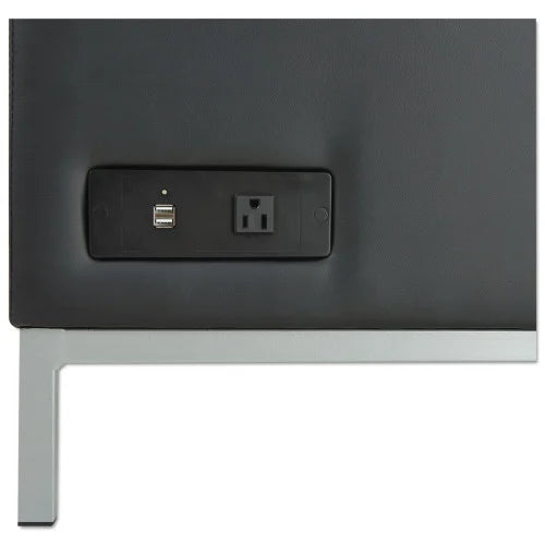 Alera QUB Series Powered Armless L Sectional, 26.38w x 26.38d x 30.5h, Black (ALEQB8116P)