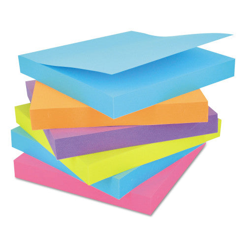 Universal Self-Stick Note Pads, 3" x 3", Assorted Bright Colors, 100 Sheets/Pad, 12 Pads/Pack (UNV35610)