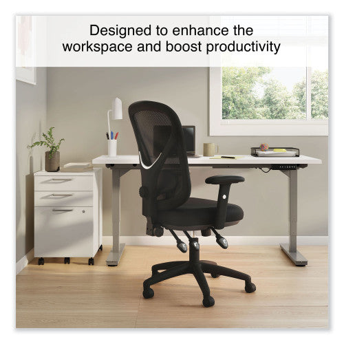 Alera Aeson Series Multifunction Task Chair, Supports Up to 275 lb, 15" to 18.82" Seat Height, Black Seat/Back, Black Base (ALEAS42M14)