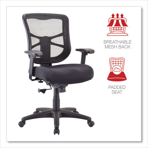 Alera Elusion Series Mesh Mid-Back Swivel/Tilt Chair, Supports Up to 275 lb, 17.9" to 21.8" Seat Height, Black (ALEEL42BME10B)
