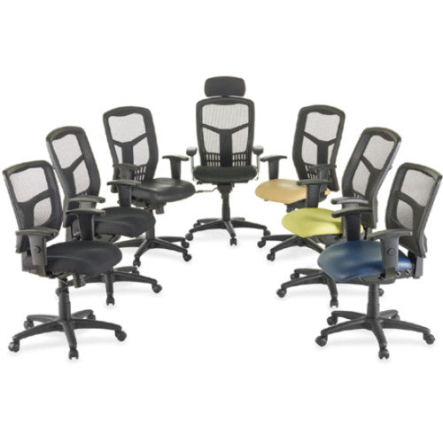 Lorell Executive High-back Mesh Chair Black Seat Color - Fabric Seat Material - Black Back Color - Black Frame Color - Steel, Plastic Frame Material - High Back - 5-star Base - Armrest - 1 Each (LLR86200)