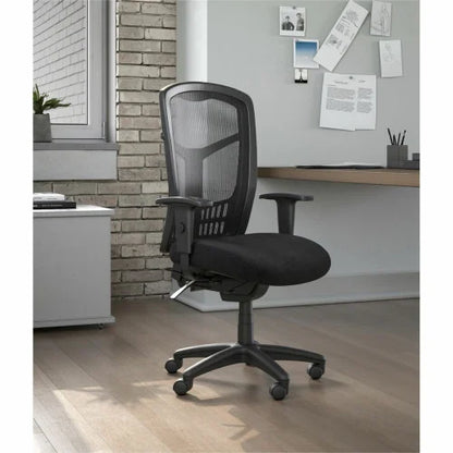 Lorell Executive High-back Mesh Chair Black Seat Color - Fabric Seat Material - Black Back Color - Black Frame Color - Steel, Plastic Frame Material - High Back - 5-star Base - Armrest - 1 Each (LLR86200)
