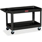 Rubbermaid Commercial 4" Casters 2-shelf Utility Cart 2 Shelf - Push Handle Handle - 4" Caster Size - Foam - 40.25" Length x 25.63" Width x 32.50" Height - Black - 1 Each (9T6700BLA)