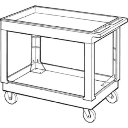 Rubbermaid Commercial 4" Casters 2-shelf Utility Cart 2 Shelf - Push Handle Handle - 4" Caster Size - Foam - 40.25" Length x 25.63" Width x 32.50" Height - Black - 1 Each (9T6700BLA)