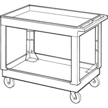 Rubbermaid Commercial 4" Casters 2-shelf Utility Cart 2 Shelf - Push Handle Handle - 4" Caster Size - Foam - 40.25" Length x 25.63" Width x 32.50" Height - Black - 1 Each (9T6700BLA)