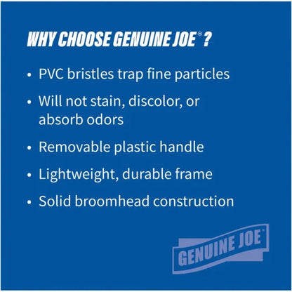 Genuine Joe Angle Broom Polyvinyl Chloride (PVC) Bristle - 47" Handle Length - 54.5" Overall Length - Plastic Handle - Yellow - 1 Each (GJO58562)