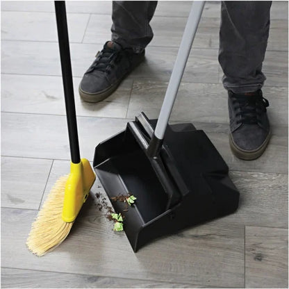Genuine Joe Angle Broom Polyvinyl Chloride (PVC) Bristle - 47" Handle Length - 54.5" Overall Length - Plastic Handle - Yellow - 1 Each (GJO58562)