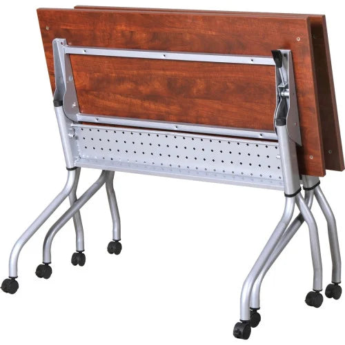Lorell Flip Top Training Table Rectangle Top - Four Leg Base - 4 Legs - 23.60" Table Top Width x 60" Table Top Depth - 29.50" Height x 59" Width x 23.63" Depth - Training - Cherry - Nylon - Melamine Top Material - 1 Each (LLR60720)