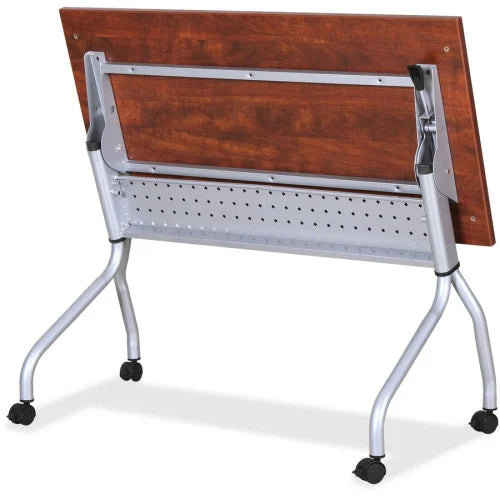 Lorell Flip Top Training Table Rectangle Top - Four Leg Base - 4 Legs - 23.60" Table Top Width x 60" Table Top Depth - 29.50" Height x 59" Width x 23.63" Depth - Training - Cherry - Nylon - Melamine Top Material - 1 Each (LLR60720)
