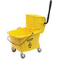 Genuine Joe 35-quart Side Press Mop Bucket & Wringer Combo 8.75 gal - Caster - 21" x 16" x 14" - Yellow - 1 Each (GJO02347)
