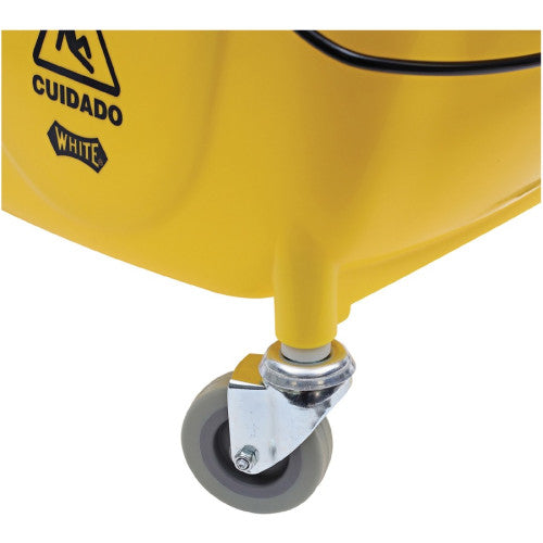 Genuine Joe 35-quart Side Press Mop Bucket & Wringer Combo 8.75 gal - Caster - 21" x 16" x 14" - Yellow - 1 Each (GJO02347)