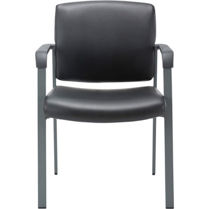 Lorell Healthcare Upholstery Guest Chair Steel Frame Material - Square Base - Black - Vinyl - Armrest - 1 Each (LLR30950)