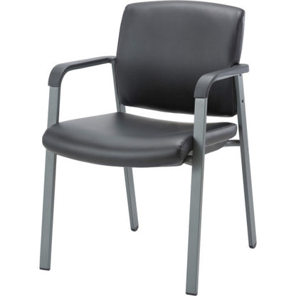 Lorell Healthcare Upholstery Guest Chair Steel Frame Material - Square Base - Black - Vinyl - Armrest - 1 Each (LLR30950)