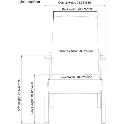 Lorell High-Back Healthcare Guest Chair Vinyl Seat Material - Vinyl Back Material - Powder Coated Silver Frame Color - Steel Frame Material - High Back - Four-legged Base - Black - Armrest - 1 Each (LLR67011)