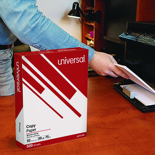 Universal Copy Paper Convenience Carton, 92 Bright, 20 lb Bond Weight, 8.5 x 11, White, 500 Sheets/Ream, 5 Reams/Carton (UNV11289)