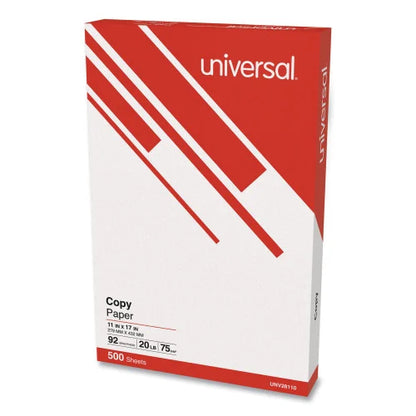 Universal Copy Paper, 92 Bright, 20 lb Bond Weight, 11 x 17, White, 500 Sheets/Ream, 5 Reams/Carton (UNV28110)