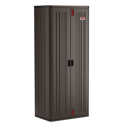 Suncast Commercial Tall Storage Cabinet, Five Shelves: One Fixed, Four Adjustable, 30" x 20.25" x 72", Gray (BMCCPD7204)
