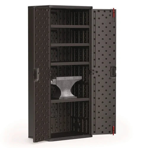 Suncast Commercial Tall Storage Cabinet, Five Shelves: One Fixed, Four Adjustable, 30" x 20.25" x 72", Gray (BMCCPD7204)