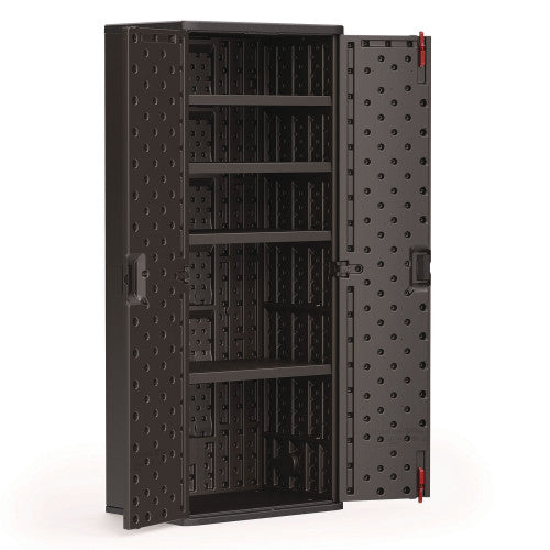 Suncast Commercial Tall Storage Cabinet, Five Shelves: One Fixed, Four Adjustable, 30" x 20.25" x 72", Gray (BMCCPD7204)