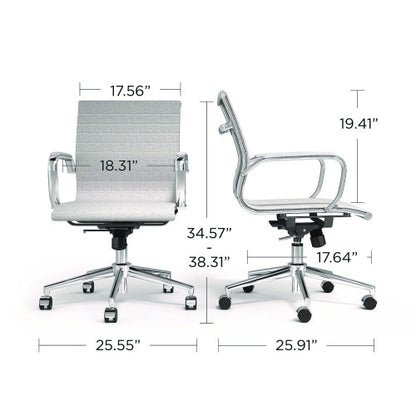 Alera Siskin Fabric Managers Chair, Supports Up to 275 lb, 16.93 to 20.67 Seat Height, Gray Seat, Gray Back, Chrome Base (ALESK4244)