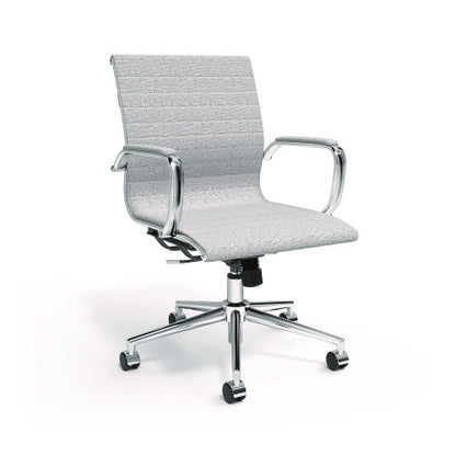 Alera Siskin Fabric Managers Chair, Supports Up to 275 lb, 16.93 to 20.67 Seat Height, Gray Seat, Gray Back, Chrome Base (ALESK4244)