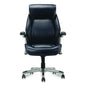 La-Z-Boy Meyer Bonded Leather Executive Chair, Supports Up to 275 lb, 19" x 22.75", Navy Seat, Navy/Back, Silver Base (60082NVYCC)