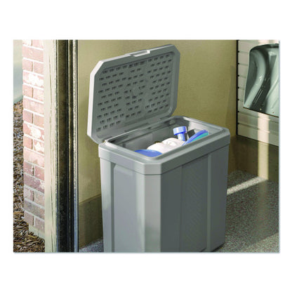 Suncast Salt Box, 28 gal, 23.75 x 15.75 x 23.75. Dove Gray (BMBX300D)