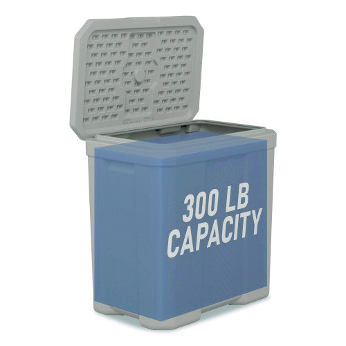 Suncast Salt Box, 28 gal, 23.75 x 15.75 x 23.75. Dove Gray (BMBX300D)