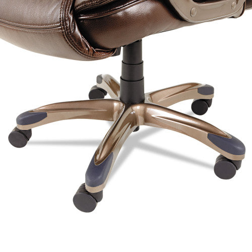 Alera Veon Series Executive High-Back Bonded Leather Chair, Supports Up to 275 lb, Brown Seat/Back, Bronze Base (ALEVN4159)