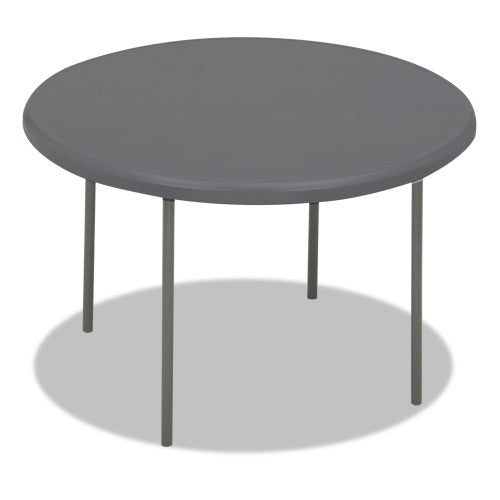 Iceberg IndestrucTable Classic Folding Table, Round, 48" x 29", Charcoal (65247)