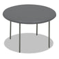 Iceberg IndestrucTable Classic Folding Table, Round, 48" x 29", Charcoal (65247)