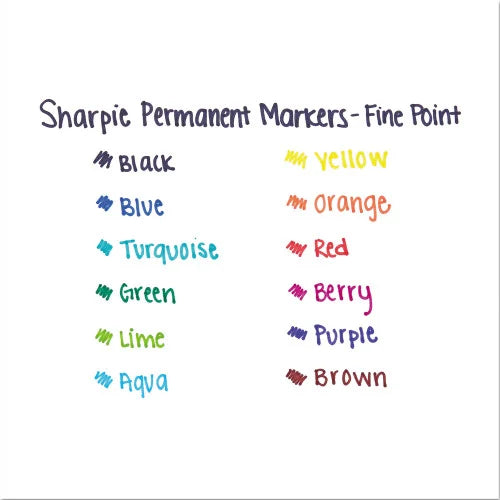 Sharpie Fine Tip Permanent Marker, Fine Bullet Tip, Black, Dozen (30001B)