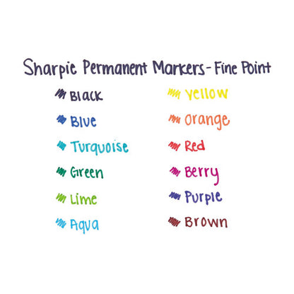 Sharpie Fine Tip Permanent Marker, Fine Bullet Tip, Blue, Dozen (30003B)