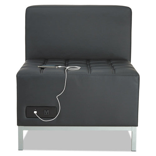 Alera QUB Series Powered Armless L Sectional, 26.38w x 26.38d x 30.5h, Black (ALEQB8116P)