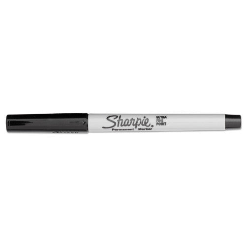 Sharpie Ultra Fine Tip Permanent Marker, Ultra-Fine Needle Tip, Black, Dozen (37001B)