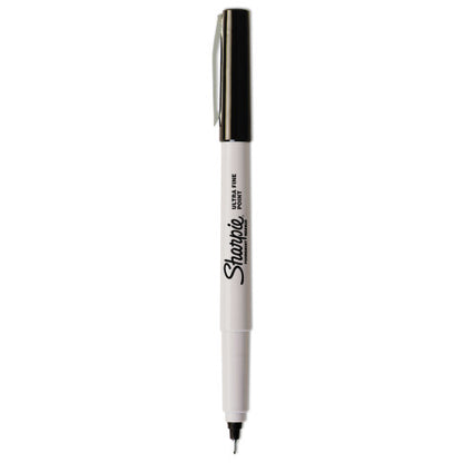 Sharpie Ultra Fine Tip Permanent Marker, Ultra-Fine Needle Tip, Black, Dozen (37001B)