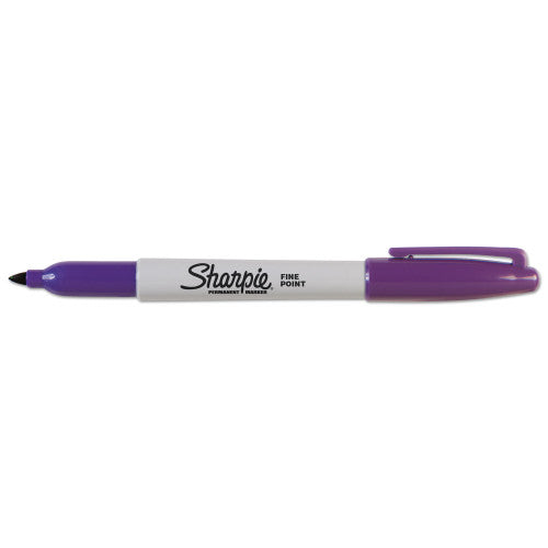 Sharpie Fine Tip Permanent Marker, Fine Bullet Tip, Purple, Dozen (30008)