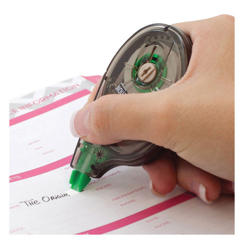 Tombow MONO Correction Tape, Non-Refillable, Gray/Clear Applicator, 0.17" x 394", White Tape (68620)