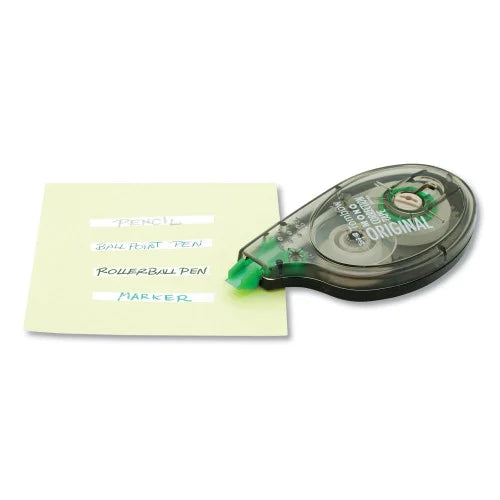 Tombow MONO Correction Tape, Gray/Clear Applicator, 0.17" x 394", White Tape, 10/Pack (68720)