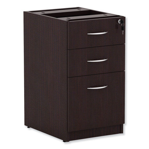 Alera Valencia Series Full Pedestal File, Left/Right, 3-Drawers: Box/Box/File, Legal/Letter, Espresso, 15.63" x 20.5" x 28.5" (ALEVA532822ES)