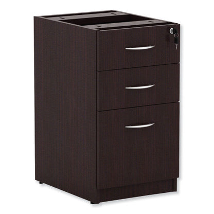Alera Valencia Series Full Pedestal File, Left/Right, 3-Drawers: Box/Box/File, Legal/Letter, Espresso, 15.63" x 20.5" x 28.5" (ALEVA532822ES)