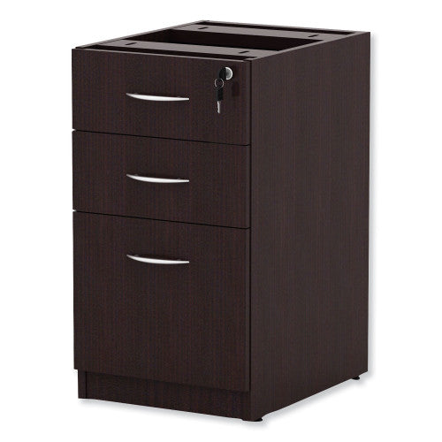 Alera Valencia Series Full Pedestal File, Left/Right, 3-Drawers: Box/Box/File, Legal/Letter, Espresso, 15.63" x 20.5" x 28.5" (ALEVA532822ES)