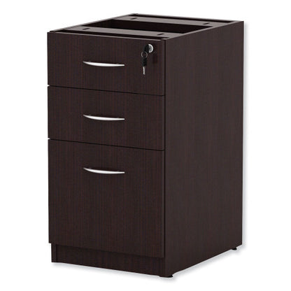 Alera Valencia Series Full Pedestal File, Left/Right, 3-Drawers: Box/Box/File, Legal/Letter, Espresso, 15.63" x 20.5" x 28.5" (ALEVA532822ES)