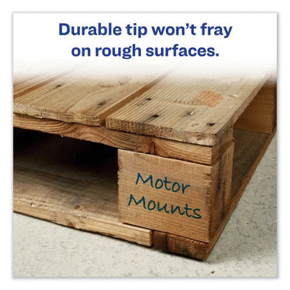 Avery MARKS A LOT Large Desk-Style Permanent Marker, Broad Chisel Tip, Blue, Dozen (8886) (08886)