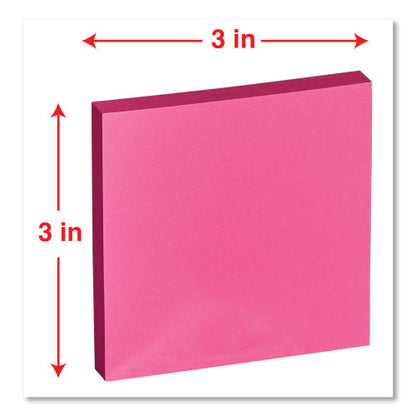 Universal Self-Stick Note Pads, 3" x 3", Assorted Bright Colors, 100 Sheets/Pad, 12 Pads/Pack (UNV35610)