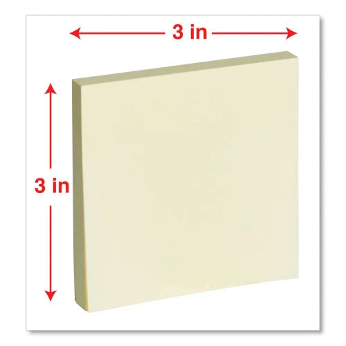 Universal Self-Stick Note Pads, 3" x 3", Yellow, 100 Sheets/Pad, 12 Pads/Pack (UNV35668)