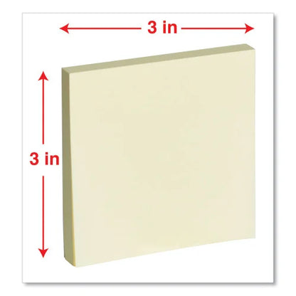 Universal Self-Stick Note Pads, 3" x 3", Yellow, 100 Sheets/Pad, 12 Pads/Pack (UNV35668)