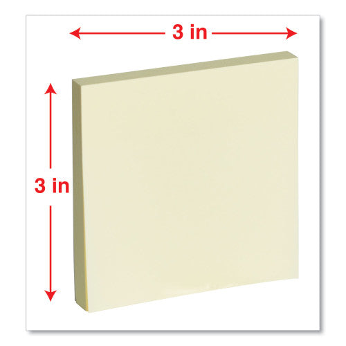 Universal Self-Stick Note Pad Value Pack, 3" x 3", Yellow, 100 Sheets/Pad, 18 Pads/Pack (UNV35688)